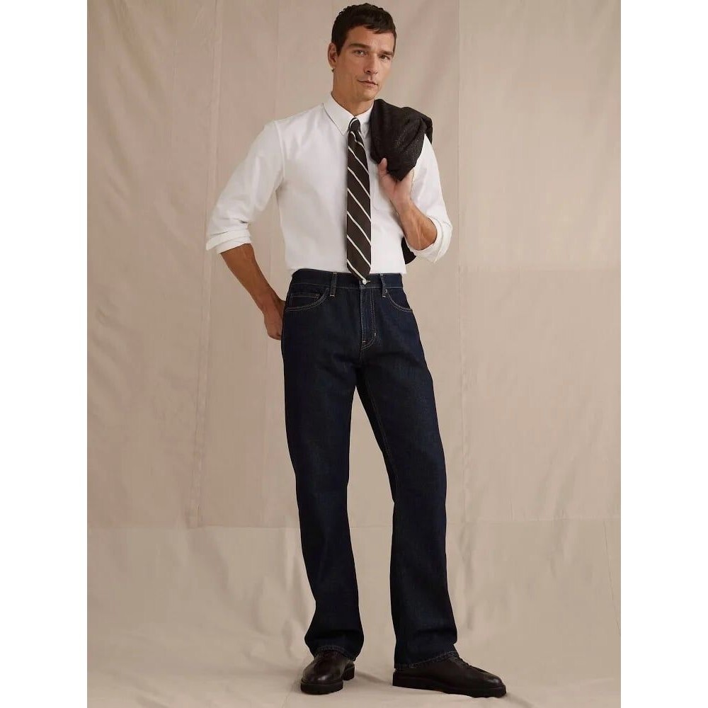 NWT Banana Republic, Men's rinse dark wash straight authentic Jean, 35 x 32